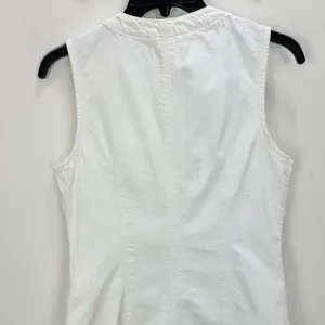 Madewell Denim High Crewneck Vest Tile White Minimalist Utility Pockets US 0 thumbnail 13