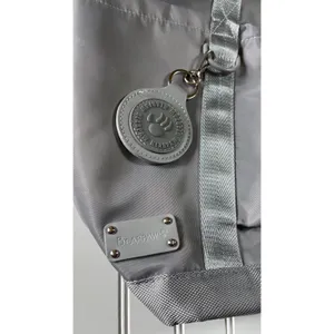 Bearpaw Gray Nylon Tote Bag Front Drawstring Pocket Travel Work Casual Zippered thumbnail 2