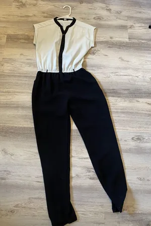 River Island Black & White Jumpsuit thumbnail 1