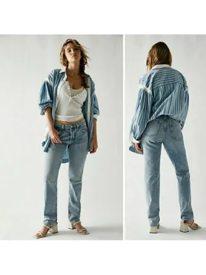 Free People We The Free CRVY Siren Low Rise Straight Leg Jeans Size 26 thumbnail 3