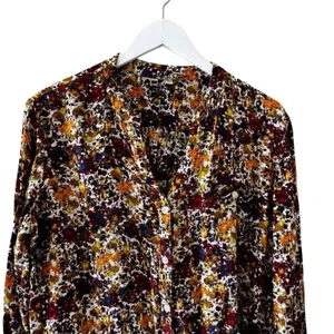 Kut From The Kloth Floral Blouse Button Front Long Sleeves SZ M #2399 thumbnail 7