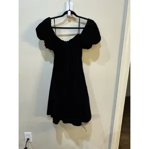 Jessica McClintock Gunne Sax Black Velvet Cocktail Dress Size 5/6 thumbnail 3