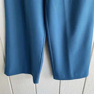Camilyn Beth Stretch Twill Crepe Wide Leg Pants in Teal Blue Size M‎ thumbnail 3