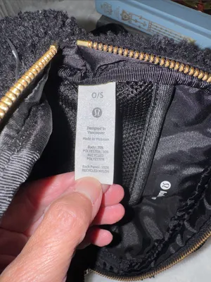 lululemon athletica Black Sherpa Crossbody Belt Bag with Gold Hardware thumbnail 8