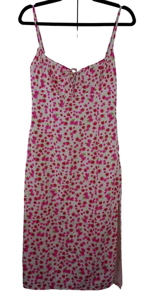 Princess Polly Womens Pink Ditsy Floral Tie Front Cami‎ Mini Dress Size 4 thumbnail 1