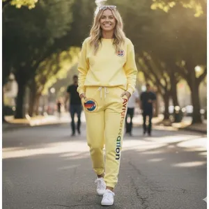 Aviator Nation Sweatpants Womens Small Yellow Rainbow Logo Fleece Jogger USA thumbnail 12