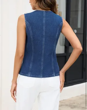 Denim Vest Blue thumbnail 3
