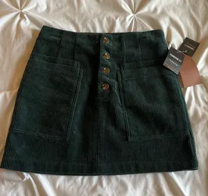 Corduroy Green Button Skirt Size M thumbnail 1