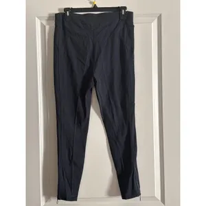 Fabletics Navy Anywhere High Rise Zip Ankle Stretch Knit Casual‎ Pants Large thumbnail 3