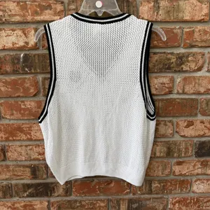 Pink Victoria's Secret White Sweater Vest Size Large NEW Loose Knit Preppy thumbnail 8
