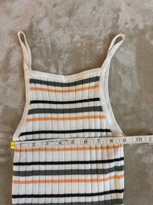 Fitz + Eddi Stripe Ribbed Stretch Cami Tank Top Size Small thumbnail 6