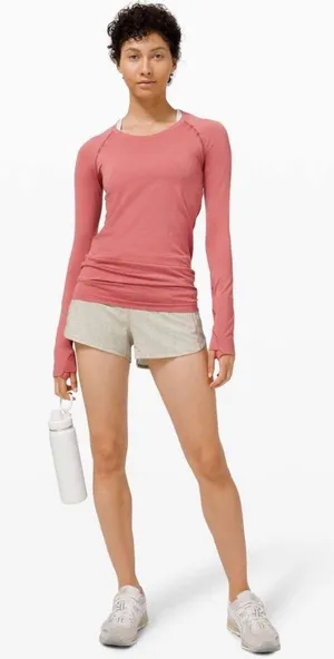 Lululemon Swiftly Tech Long Sleeve shirt 2.0 hip length cherry tint yoga Pilates thumbnail 1