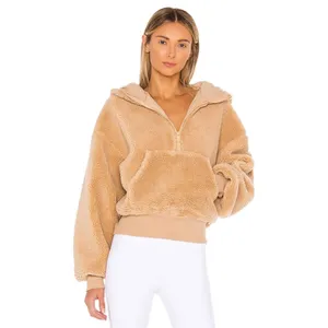 Alo Yoga Sherpa Streetside Half-Zip Hoodie Camel Large thumbnail 10