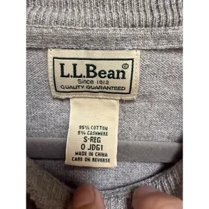 L.L.Bean Women's Cotton Cashmere Crewneck Sweater Gray Small Regular thumbnail 5