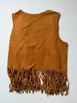 Spirit Western Cowgirl Rodeo Faux Suede Tassel Fringe Vest Sleeveless Cardigan thumbnail 3