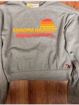 Aviator Nation Gray Sonoma Harvest Music Festival Crewneck with Sunset Graphic thumbnail 1