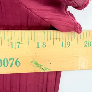 Madewell Short Sleeve Slip Midi Dress Women S Burgundy Plisse Minimalist Holiday thumbnail 12