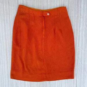 Vintage VTG Mr. Lee California separates orange linen blend pencil skirt size XS thumbnail 2