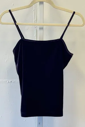 Vintage BCBGMaxAzria Velvet Camisole Purple Spaghetti Strap Tank Top EV1162 Med thumbnail 1