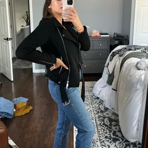 NWT Black Suede Moto Jacket Size M thumbnail 3