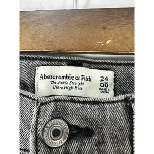 Abercrombie & Fitch The Ankle Straight Ultra High Rise Jeans Womens 24/00‎ Gray thumbnail 4