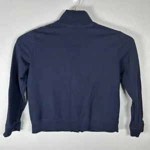 Lauren Ralph Lauren Cardigan Sweatshirt Womens XL Navy Blue Silver‎ Snap Front thumbnail 5