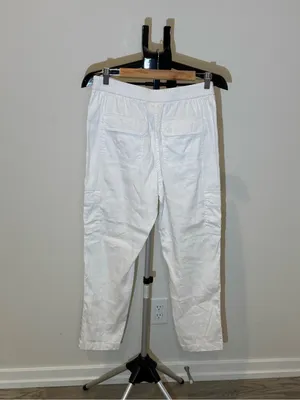 Chico’s White Linen Blend Cargo Utility Pants Size 0.5 / Approx. US 6 thumbnail 5