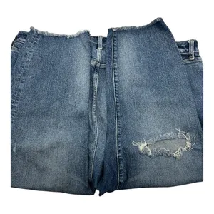 Torrid 22S distressed high rise straight ankle button fly jeans thumbnail 4