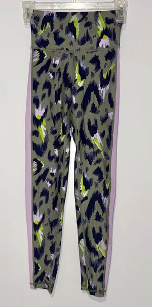 Aerie High-waisted Move 7/8‎ Leggings leopard purple green size XS thumbnail 1
