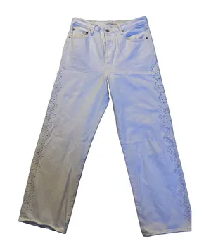 Levi's PremiumJeans Women's White RibCage Straight Jeans Size 31 thumbnail 1