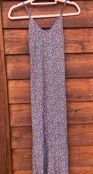 Old navy multi floral maxi dress size small thumbnail 1