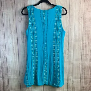 Love Reign Teal Dress with Floral Embroidery thumbnail 6