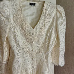 Cachet by Bari Protas Cream Blouse vintage 80’s suite set thumbnail 3