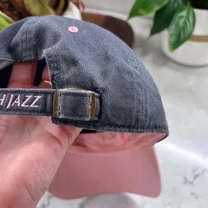 47 Brand Utah Jazz NBA Hat Charcoal Grey Pink Embroidered Adjustable‎ Cap thumbnail 4