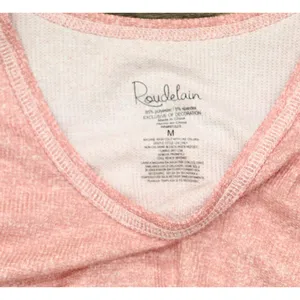 Roudelain Womens Double Sleeve Pajama Shirt Top EJJE340M Bridal Rose Pink M thumbnail 4