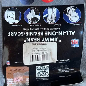 National Football League Minnesota Vikings Gray Scarf with beanie and hidden pocket NWT unisex thumbnail 3
