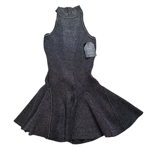 ✨ Retrofête Quinn‎ Metallic Knit Mini Dress Black Silver Sparkle Large NWT ✨ thumbnail 3