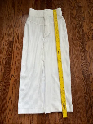 NWT Free People Roxy Rib Pencil Midi Skirt Creme XS High Waist Ribbed $78 thumbnail 10
