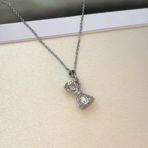 CZ Hourglass Pendant Necklace for Women thumbnail 2