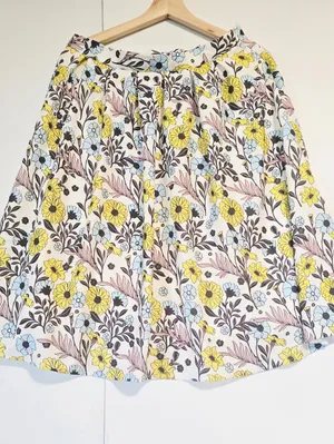 Modcloth Retro Yellow Floral Skirt Size L thumbnail 2
