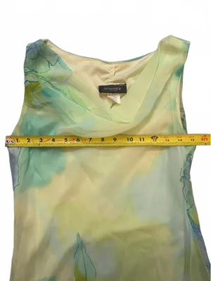 Alyn Paige Y2K Chiffon Dress Floral Asymmetrical Cowl Neck Fairy Midi USA thumbnail 4