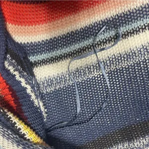 Billabong Women Fringe Cardigan Sweater Med Longline Colorful‎ Stripe Boho Open thumbnail 13
