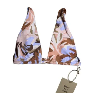 Stone Fox Swim Paloma Bikini‎ Top Floral Womens Pastel Petal XS $88 thumbnail 2