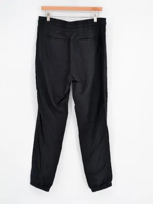 Athleta Cabo Linen Jogger Pants Womens 12 Tall Black Lightweight Pockets Taper thumbnail 4