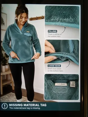 L.L. Bean Teal Sherpa Fleece Jacket Quarter Snap Buttons Gorpcore Womens M thumbnail 2