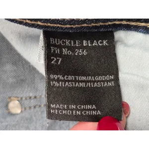 Buckle Black Distressed Dark Wash Fit 256 Skinny Stretch Jeans Size 27 thumbnail 3