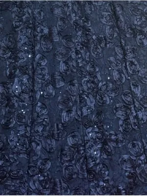 Alex Evenings Navy 3D Rosette Soutache Sequin Mother of Bride Gown Sz 10 Formal thumbnail 7