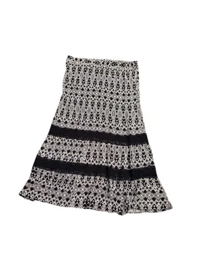 Faded Glory Maxi Skirt Women's Size XL Black White No Belt thumbnail 2