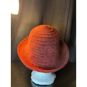 Signature Studio Vintage Rust Red Boucle Knit Floral Cloche Hat RN‎ 31289 thumbnail 3