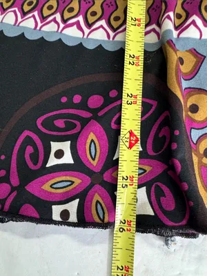 Suzie In The City Black Tunic babydoll ruffle L top Y2K abstract mixed prints thumbnail 11